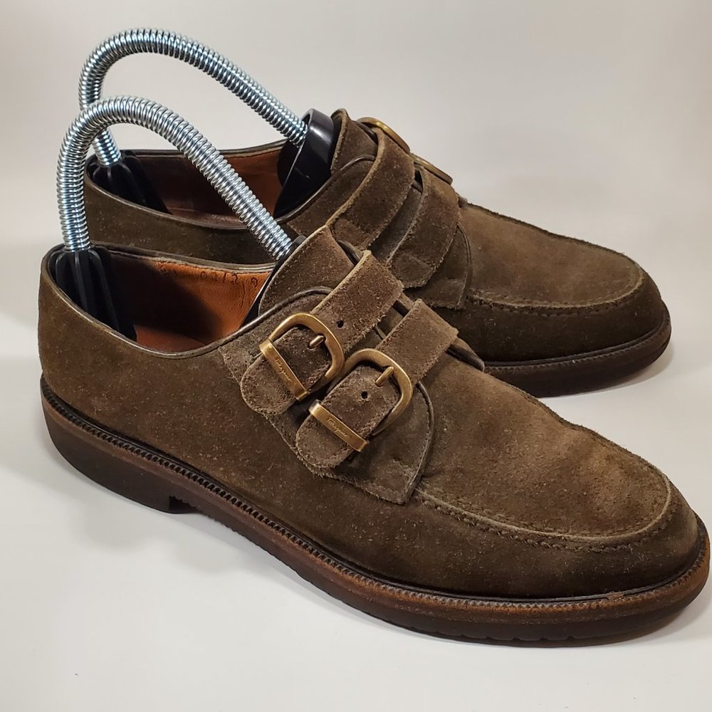 Vintage Salvatore Ferragamo Sport Loafer Sage Suede Slip On Rubber Sole 5.5